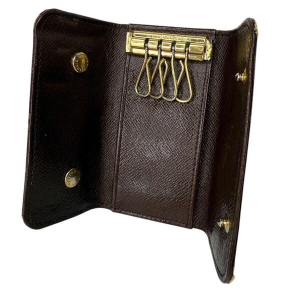 Louis Vuitton 4 Key Holder Mini Lin Authentic 2006 Made in France - Picture 14 of 15